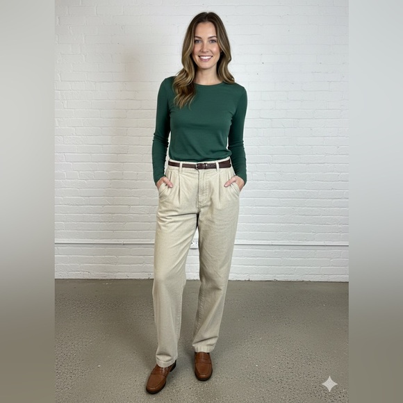 L.L. Bean Pants - Vintage L.L.Bean Corduroy Pants Women's 6 High-Rise The Vintage Twin Beige